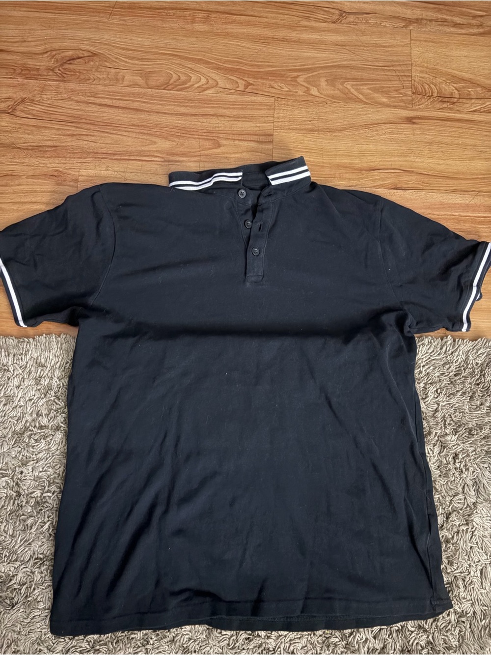 Fashion Nova Black Polo with White Trim